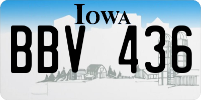 IA license plate BBV436
