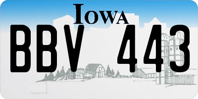 IA license plate BBV443