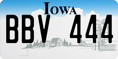 IA license plate BBV444