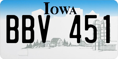 IA license plate BBV451