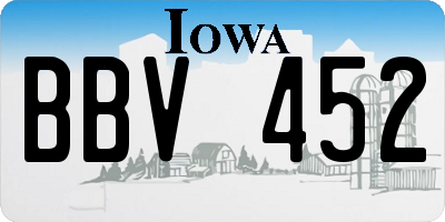 IA license plate BBV452