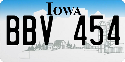 IA license plate BBV454