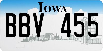 IA license plate BBV455