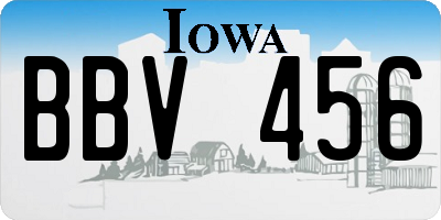 IA license plate BBV456