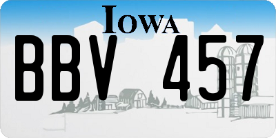 IA license plate BBV457