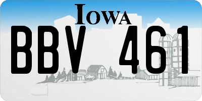 IA license plate BBV461
