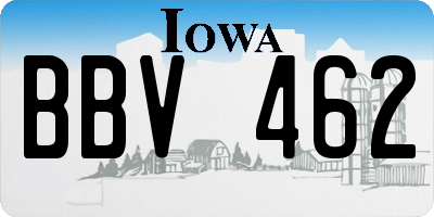 IA license plate BBV462