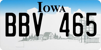 IA license plate BBV465