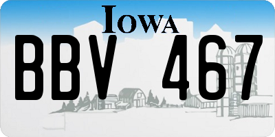 IA license plate BBV467