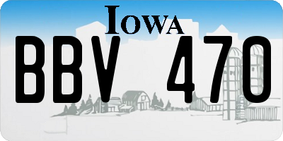 IA license plate BBV470