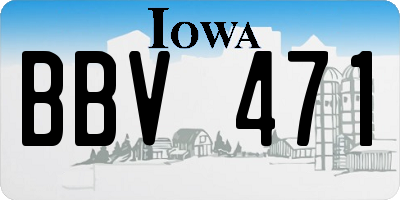 IA license plate BBV471