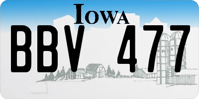IA license plate BBV477