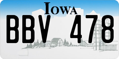 IA license plate BBV478