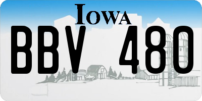IA license plate BBV480