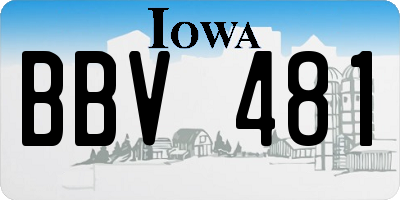 IA license plate BBV481
