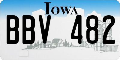IA license plate BBV482