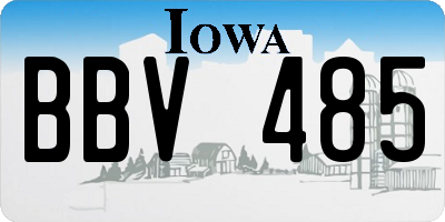 IA license plate BBV485