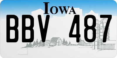 IA license plate BBV487