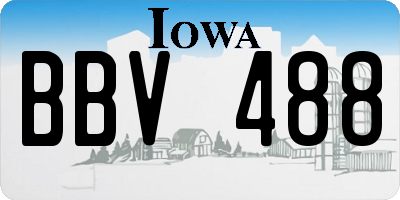 IA license plate BBV488