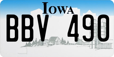 IA license plate BBV490