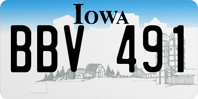 IA license plate BBV491