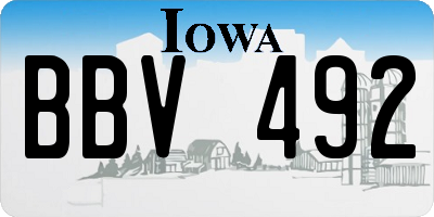 IA license plate BBV492