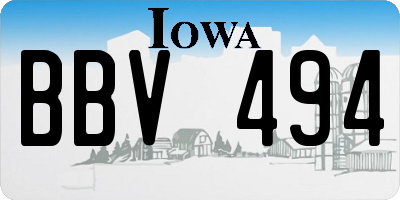 IA license plate BBV494