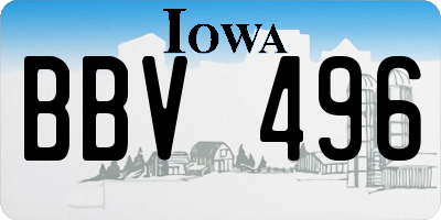 IA license plate BBV496