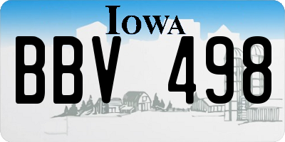 IA license plate BBV498
