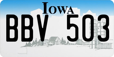 IA license plate BBV503