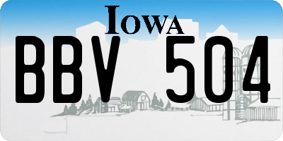 IA license plate BBV504