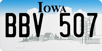 IA license plate BBV507