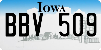 IA license plate BBV509