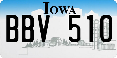 IA license plate BBV510