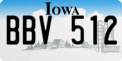 IA license plate BBV512