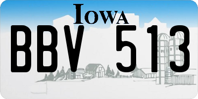 IA license plate BBV513