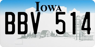 IA license plate BBV514