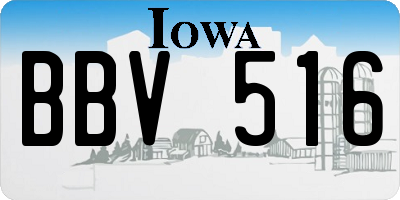 IA license plate BBV516