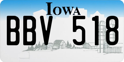 IA license plate BBV518