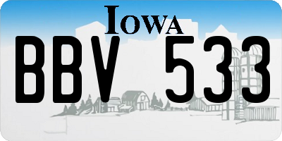 IA license plate BBV533