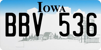 IA license plate BBV536