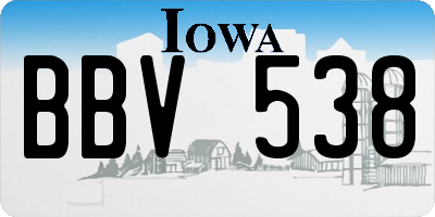 IA license plate BBV538