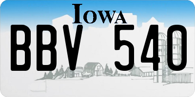 IA license plate BBV540