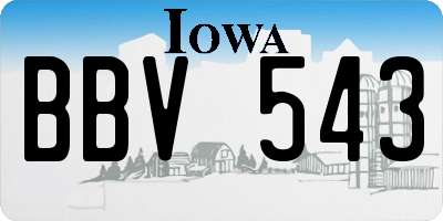 IA license plate BBV543