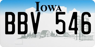 IA license plate BBV546