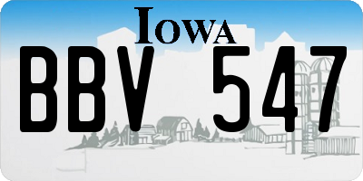 IA license plate BBV547