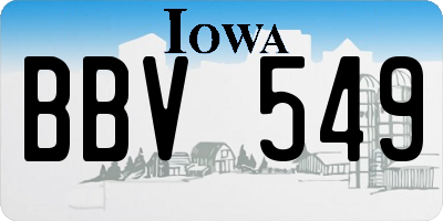 IA license plate BBV549