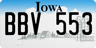 IA license plate BBV553