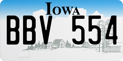 IA license plate BBV554