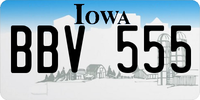 IA license plate BBV555